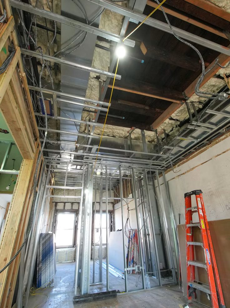 Ceiling wiring and lighting during a remodel